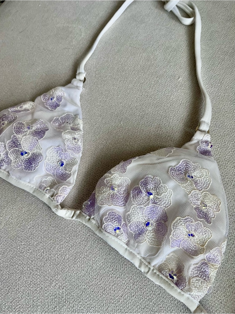 Beach Bunny Floral Embroidered Bikini Top